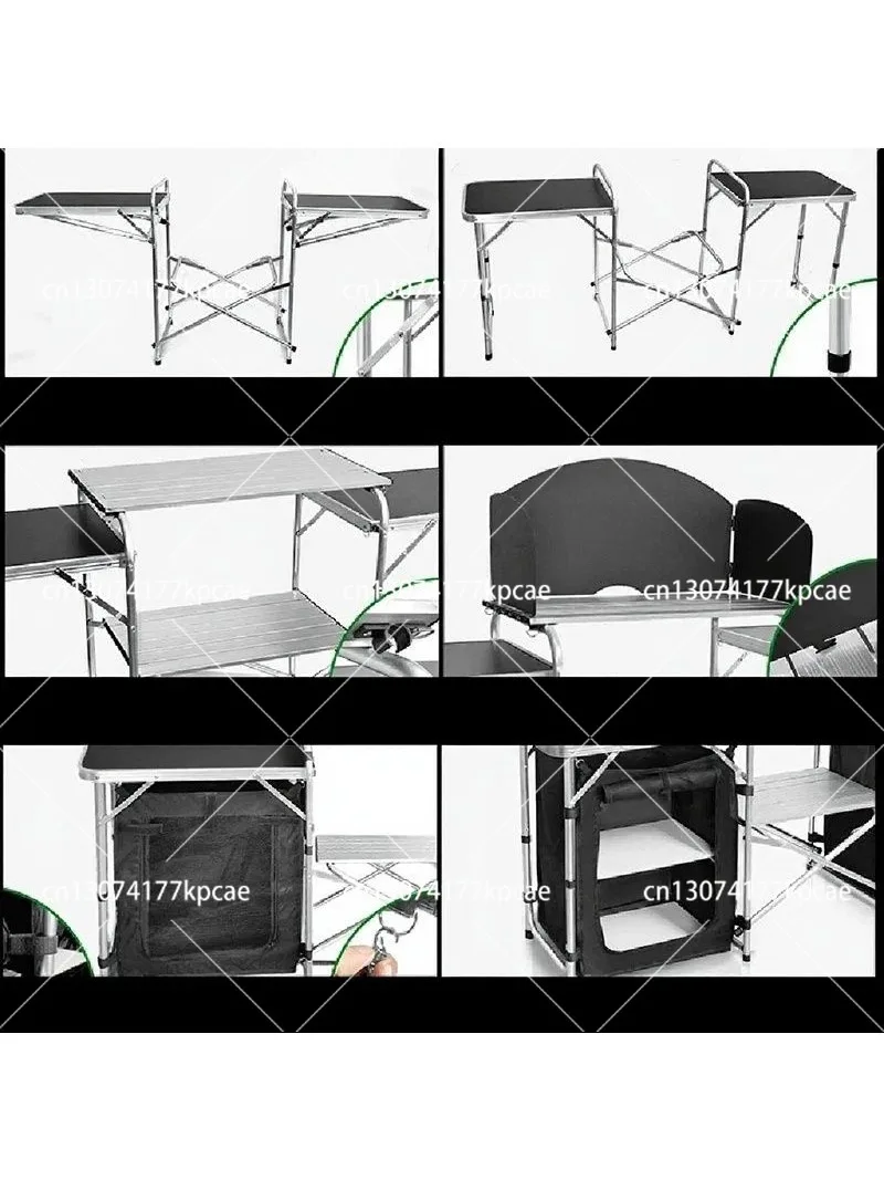 Camping Cooking Table With Storage - Hafif Alüminyum Açık Hava Kamp Katlanır