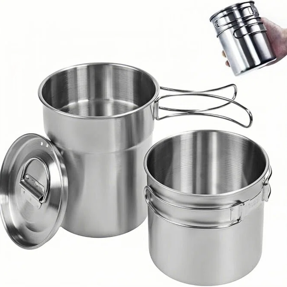 Camping Outdoor Cooking Set - Katlanabilir Kamp Bardakları Kupalar Kamp Tenceresi