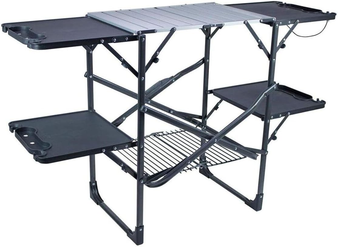 Camping Cooking Table With Storage - İnce Katlanabilir Portatif Kamp Mutfak Masası,