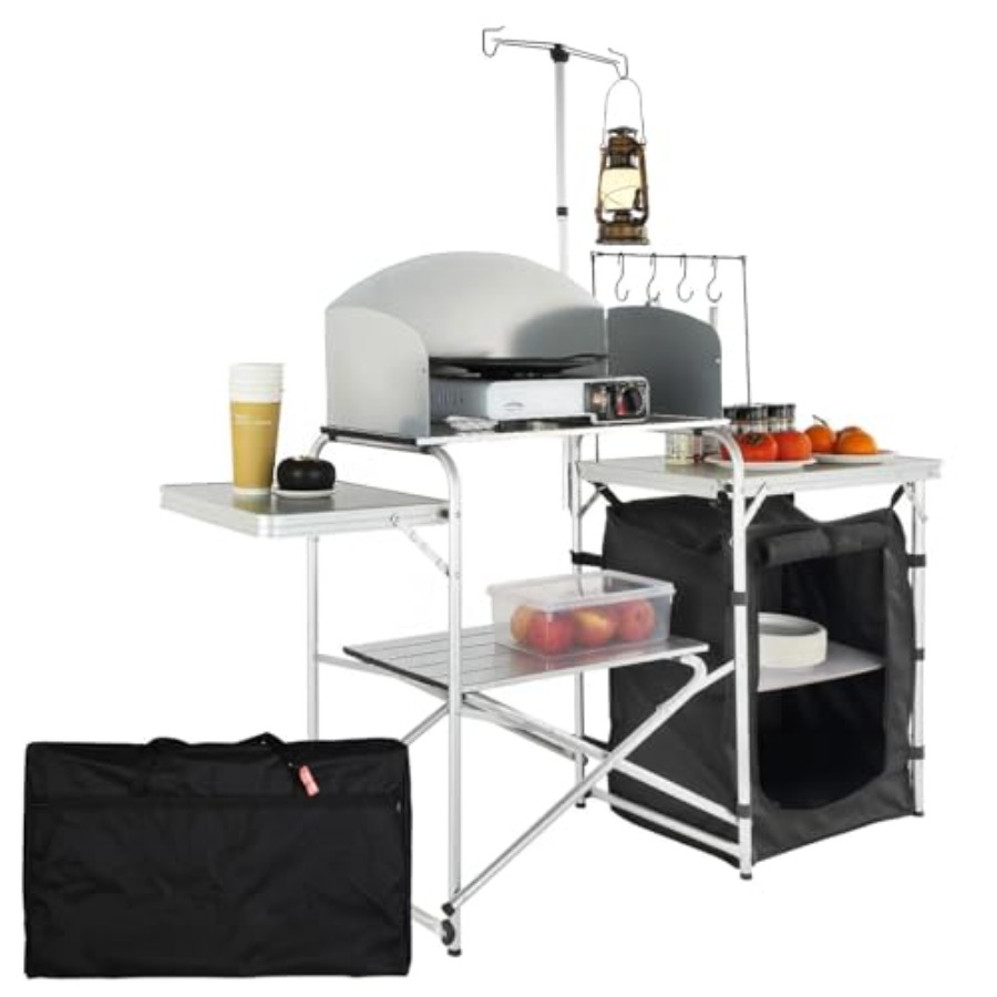 Camping Cooking Table With Storage - Kamp Mutfak Masası, Katlanabilir Açık Hava