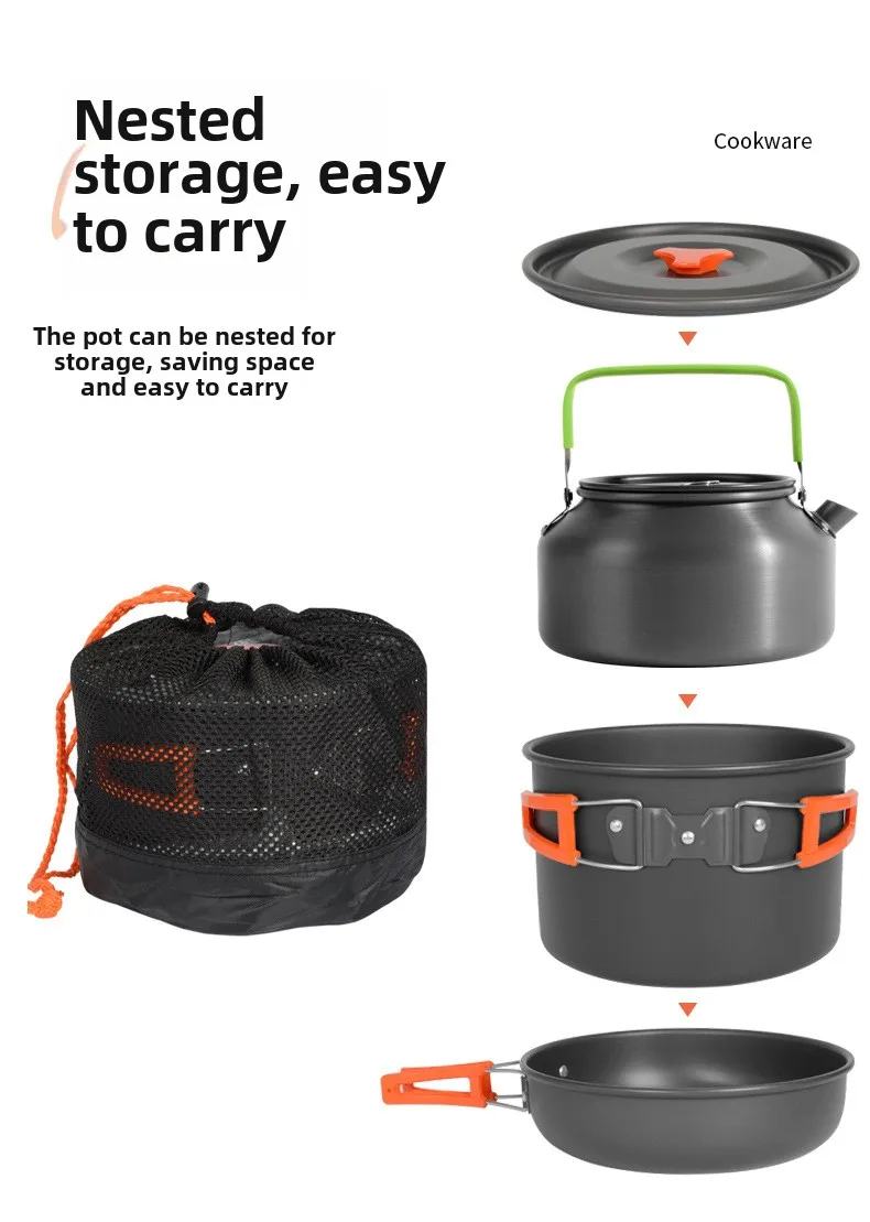 Camping Cooking Set Ds 308 - DS-308 Açık Hava Büyük Kapasiteli Pişirme