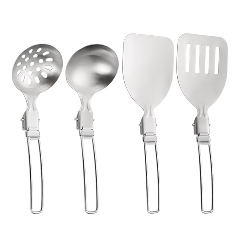 Camping Cooking Bundle - 4 adet açık katlanır mutfak seti