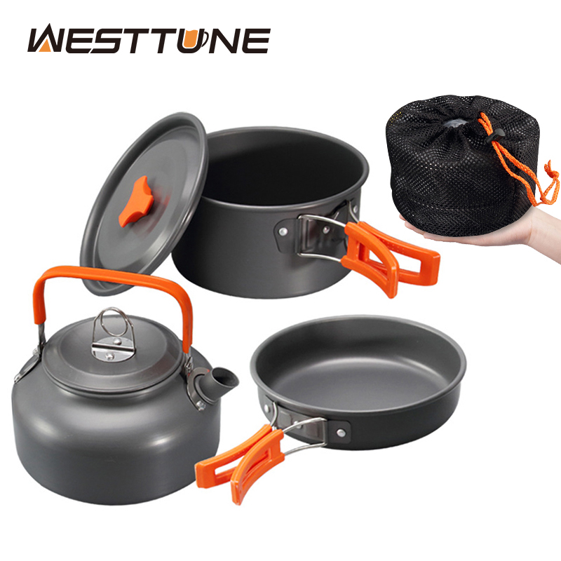 Camping Cooking Essentials - WESTTUNE Kamp Tencere Seti Alüminyum Açık