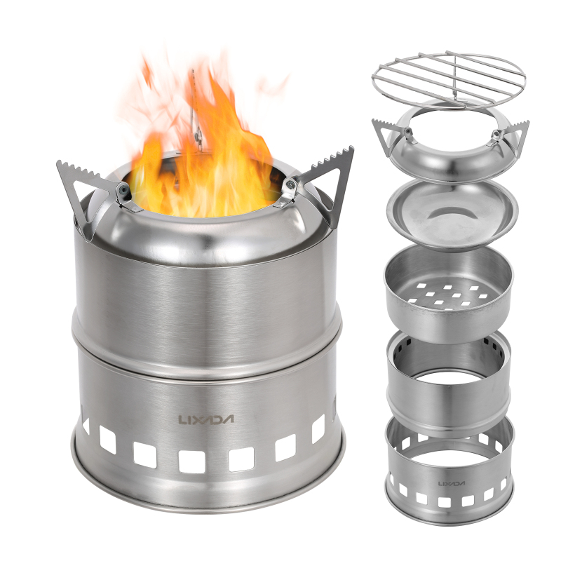 Camping Cooking Grate - Lixada paslanmaz çelik odun sobası kamp