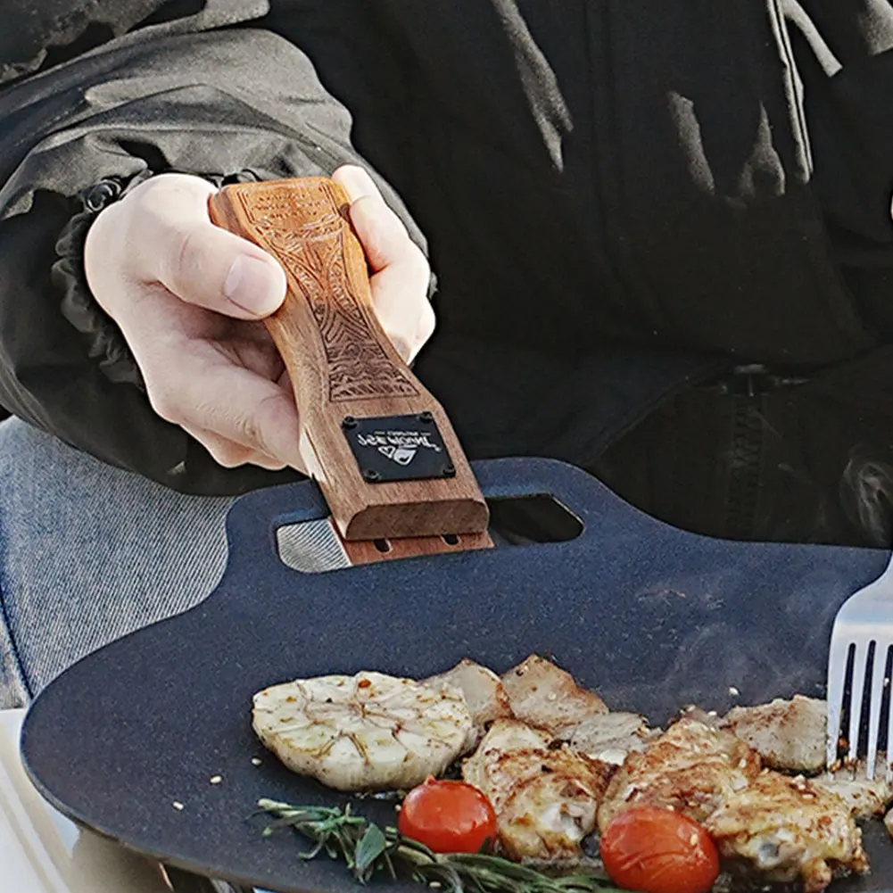 Camping Hiking Cooking - Dış Mekan Doğal Ahşap Izgara Tavası