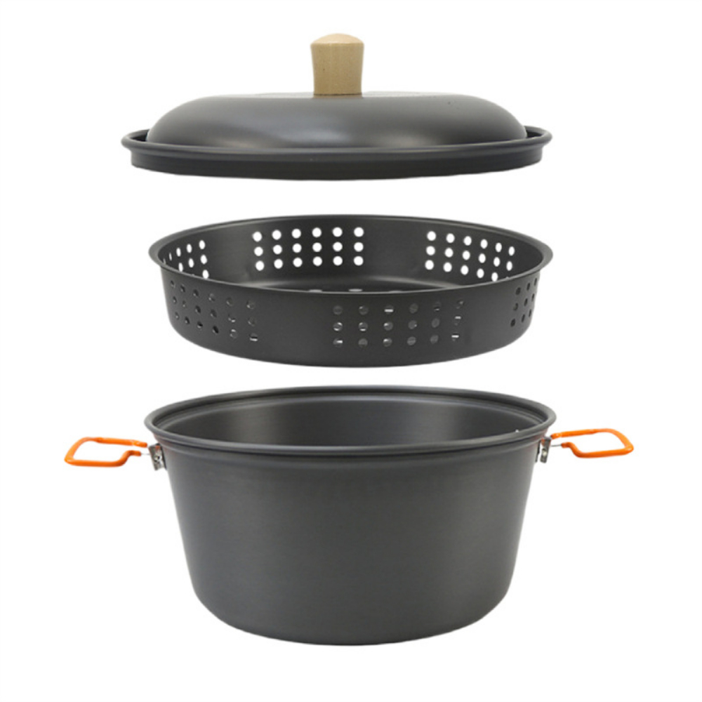 Camping Cooking Essentials - 7.5L Sert Eloksallı Alüminyum Açık Hava