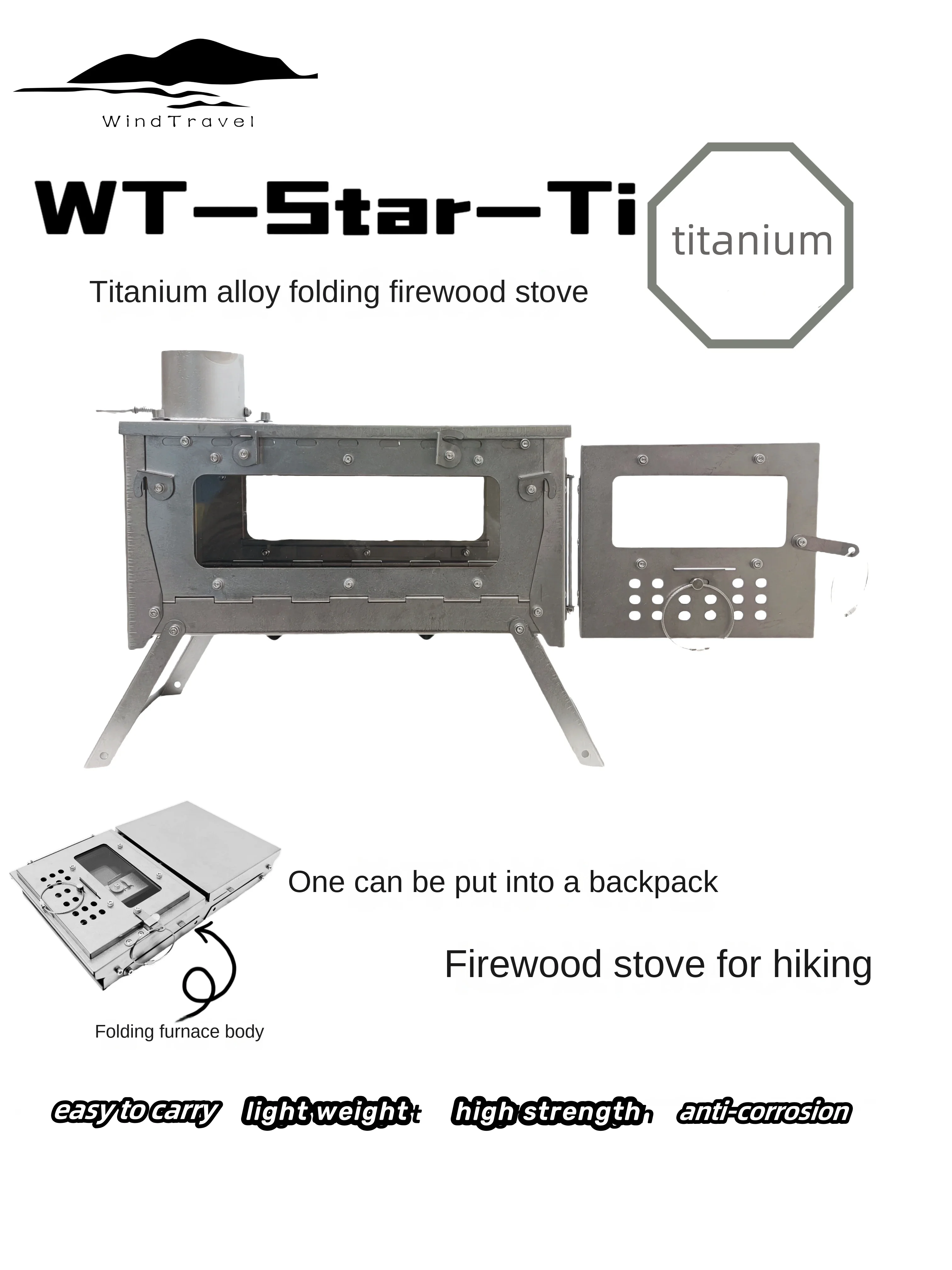 Cooking On Camping Stove - WT yıldız Ti titanyum alaşım katlanır