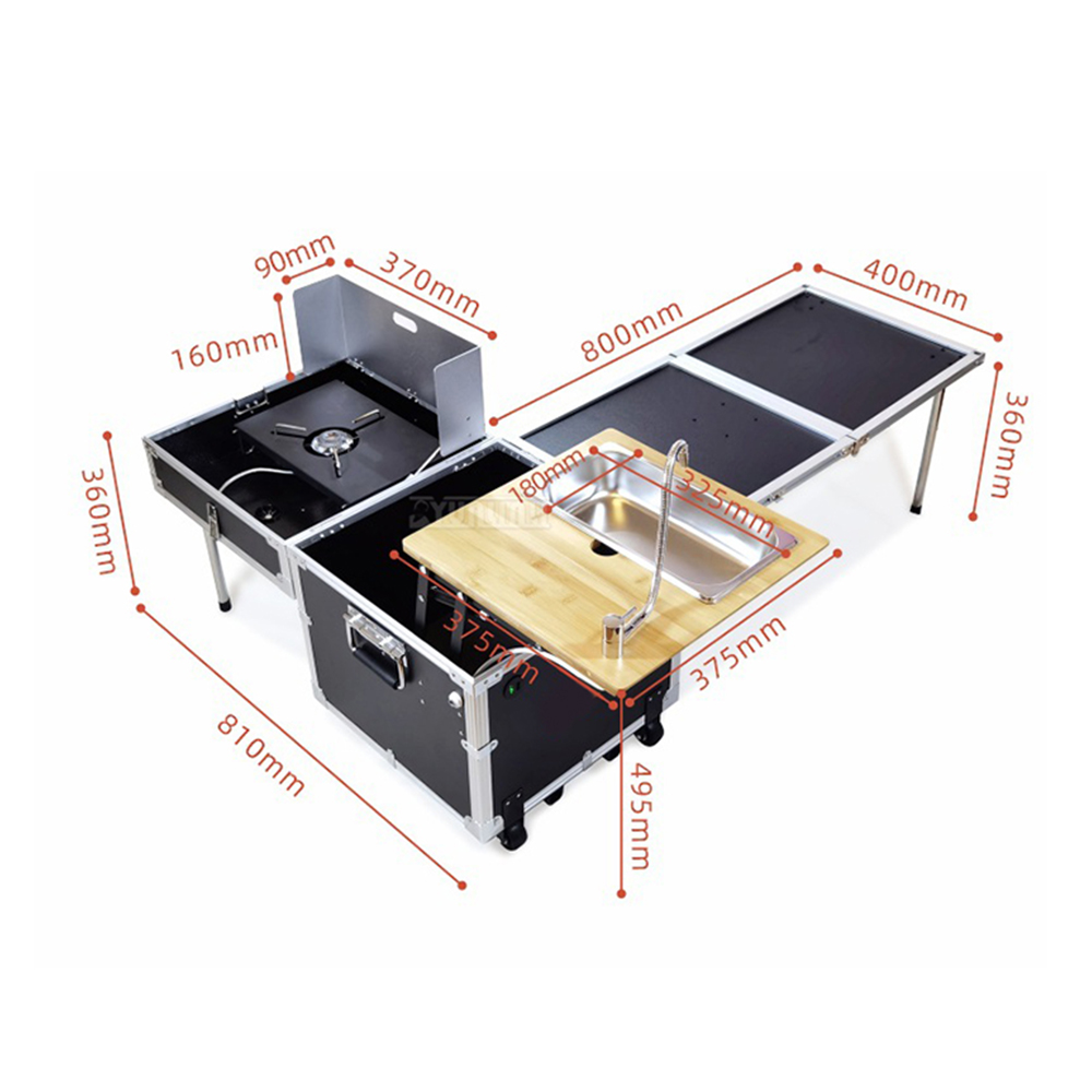 Camping Cooking Table With Storage - Açık hava taşınabilir mutfak pişirme kutusu