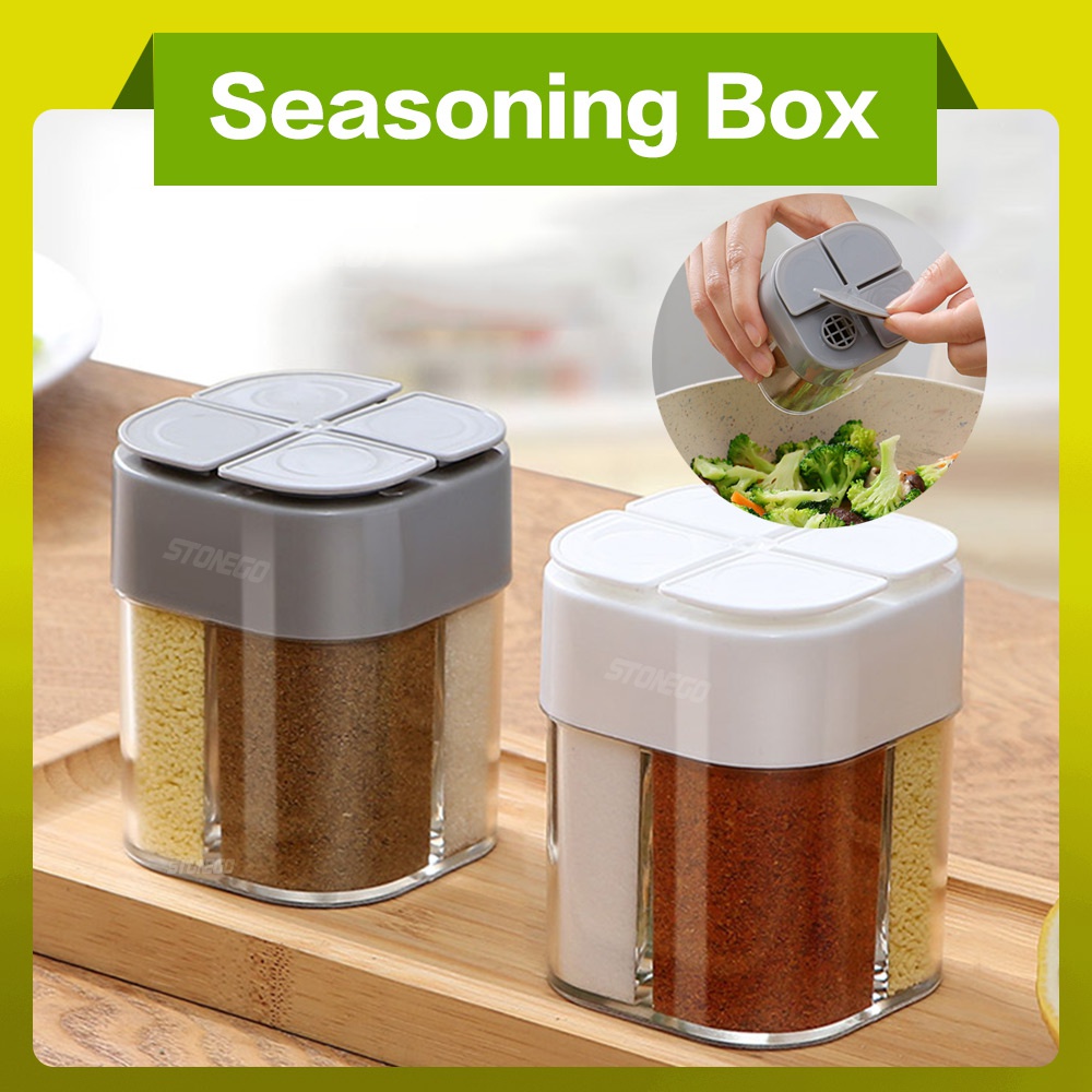 Camping Cooking Essentials - 4'ü 1 arada Plastik Baharatlık, Sızdırmaz