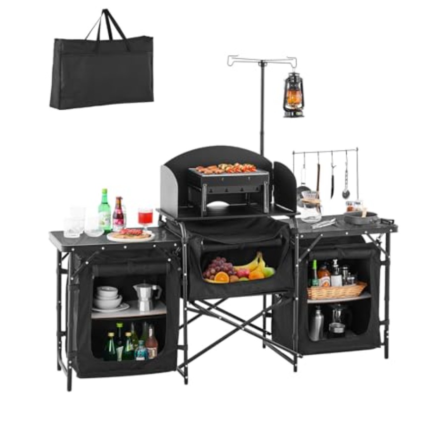 Camping Cooking Table With Storage - Kamp Mutfak Masası, Açık Hava Kamp