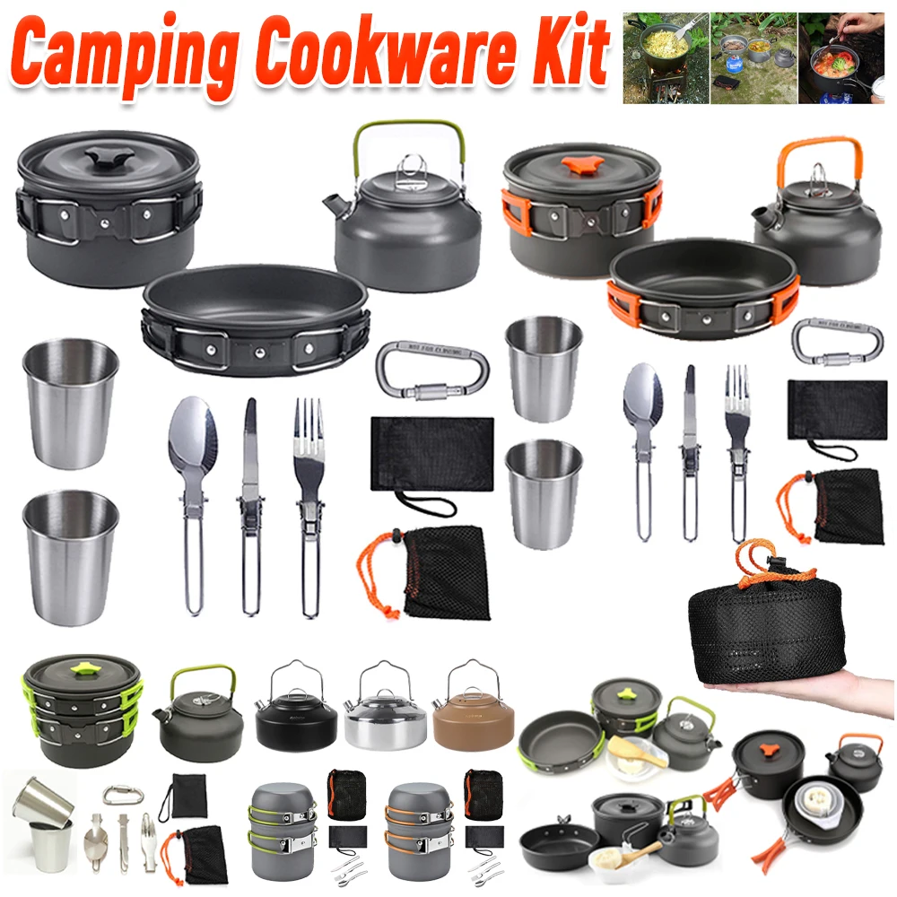 Camping Outdoor Cooking Set - Kamp Tencere Seti Su Isıtıcısı Tencere
