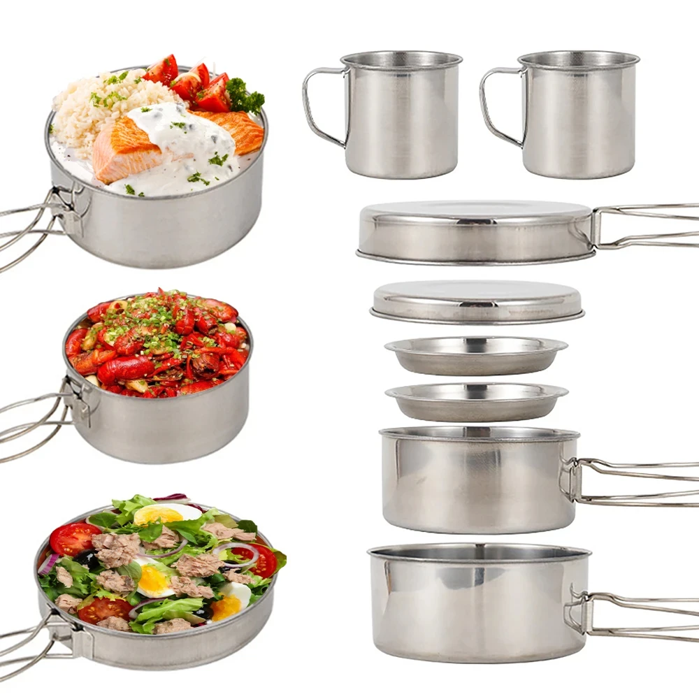 8 adet/takım kamp tencere seti - Camping Cooking Essentials incelemesi ve fiyatı
