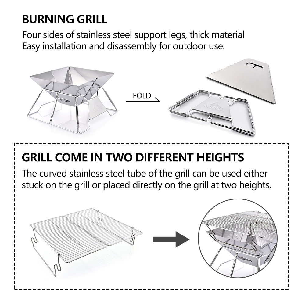 Widesea Rüzgar Geçirmez Ahşap  - Camping Cooking Grate incelemesi ve fiyatı