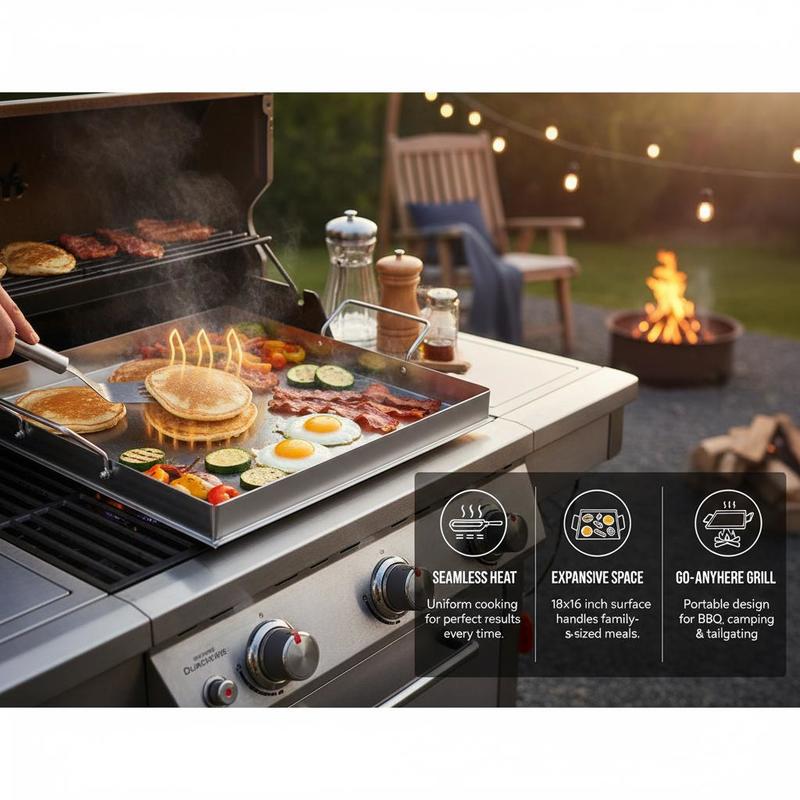 Evrensel Düz Üstlü Izgara 18x1 - Camping Outdoor Cooking Set incelemesi ve fiyatı