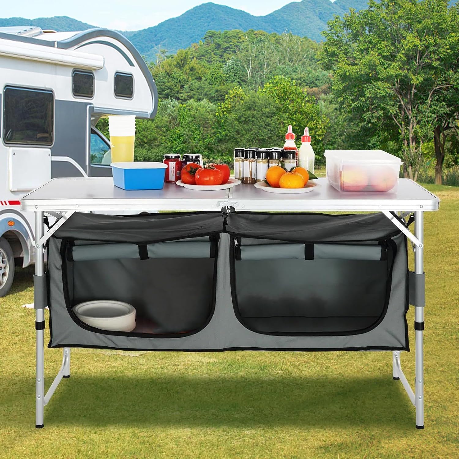 Kamp Mutfak İstasyonu, 3 Ayarl - Camping Cooking Table With Storage incelemesi ve fiyatı