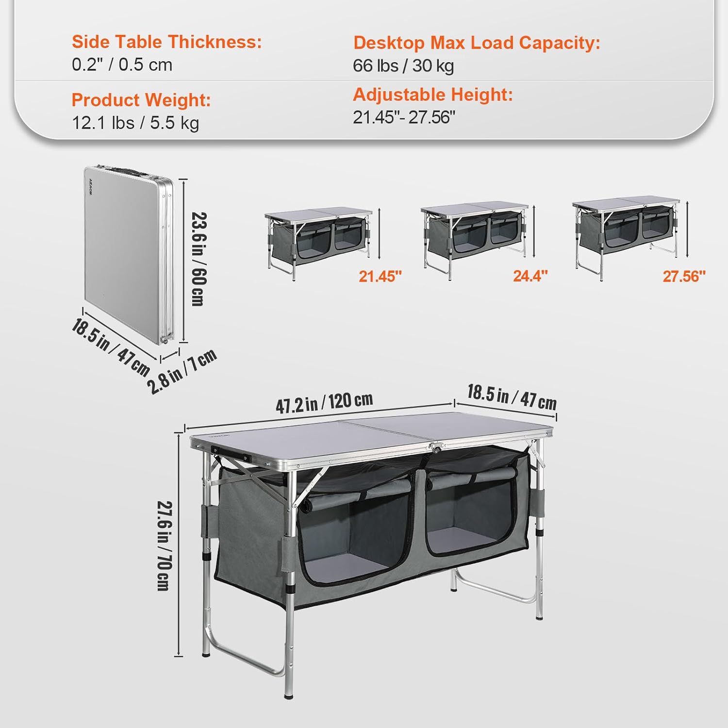 Kamp Mutfak İstasyonu, 3 Ayarl - Camping Cooking Table With Storage incelemesi ve fiyatı