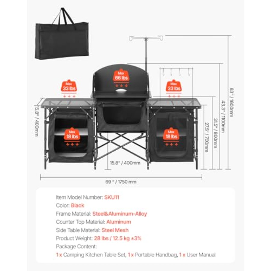 Kamp Mutfak Masası, Açık Hava  - Camping Cooking Table With Storage incelemesi ve fiyatı