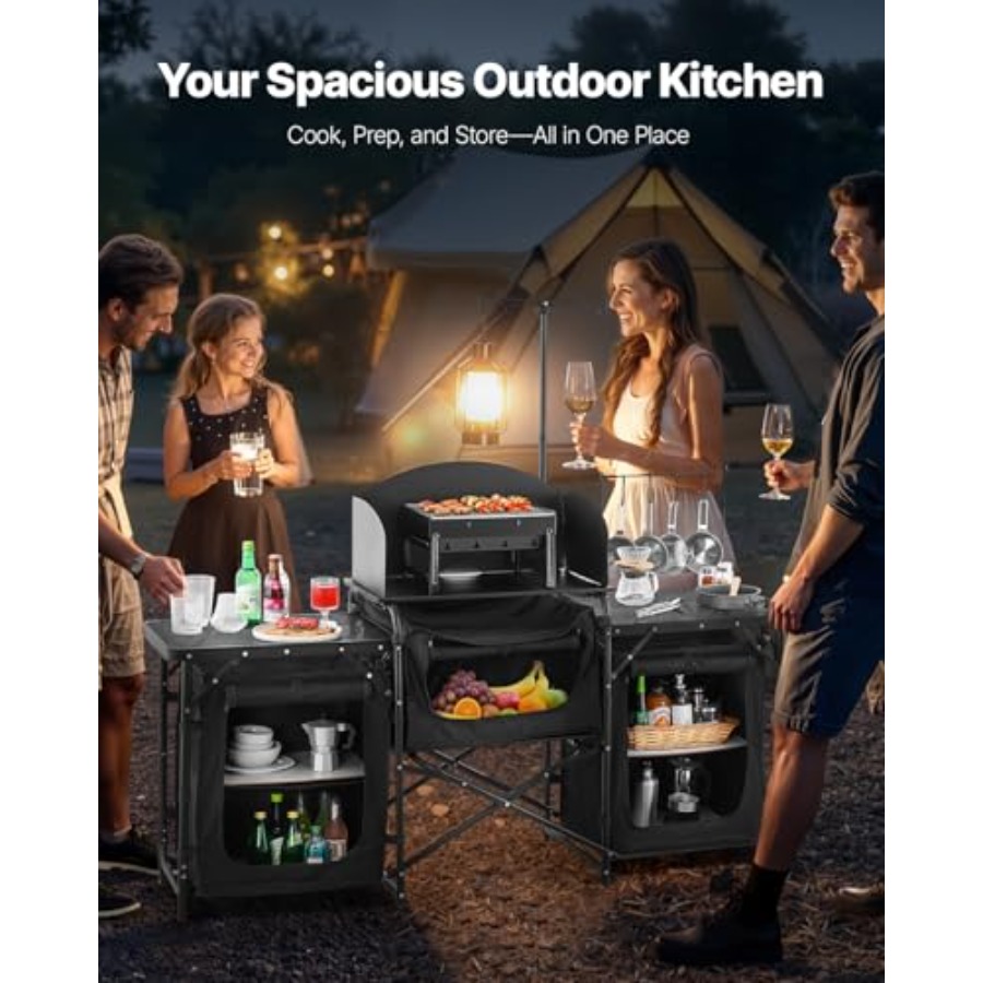 Kamp Mutfak Masası, Açık Hava  - Camping Cooking Table With Storage incelemesi ve fiyatı