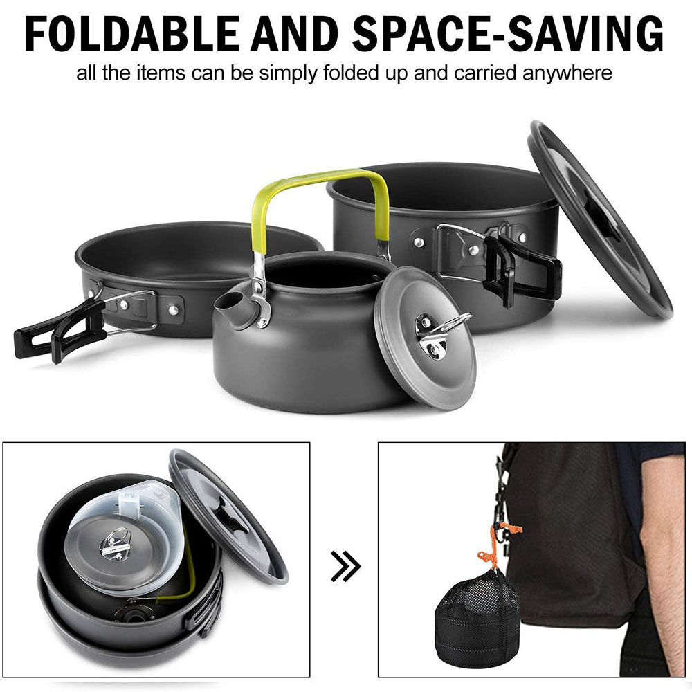 Alüminyum Alaşımlı Malzemeden  - Camping Outdoor Cooking Set incelemesi ve fiyatı